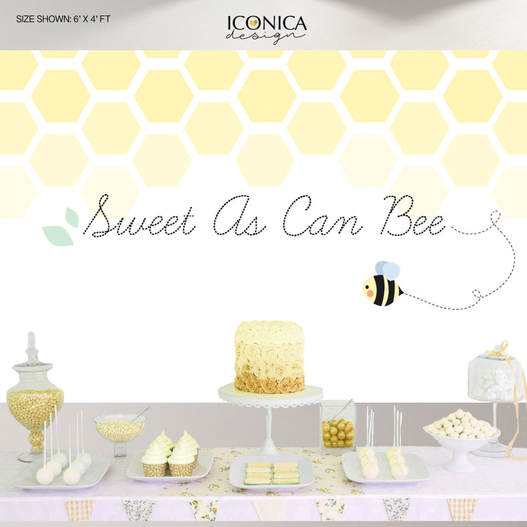 Bumble BEE Baby Shower Backdrop - Mom to Bee Decor, Sweet as can BEE Banner, gender reveal decor, oh baby, Printed or Printable File