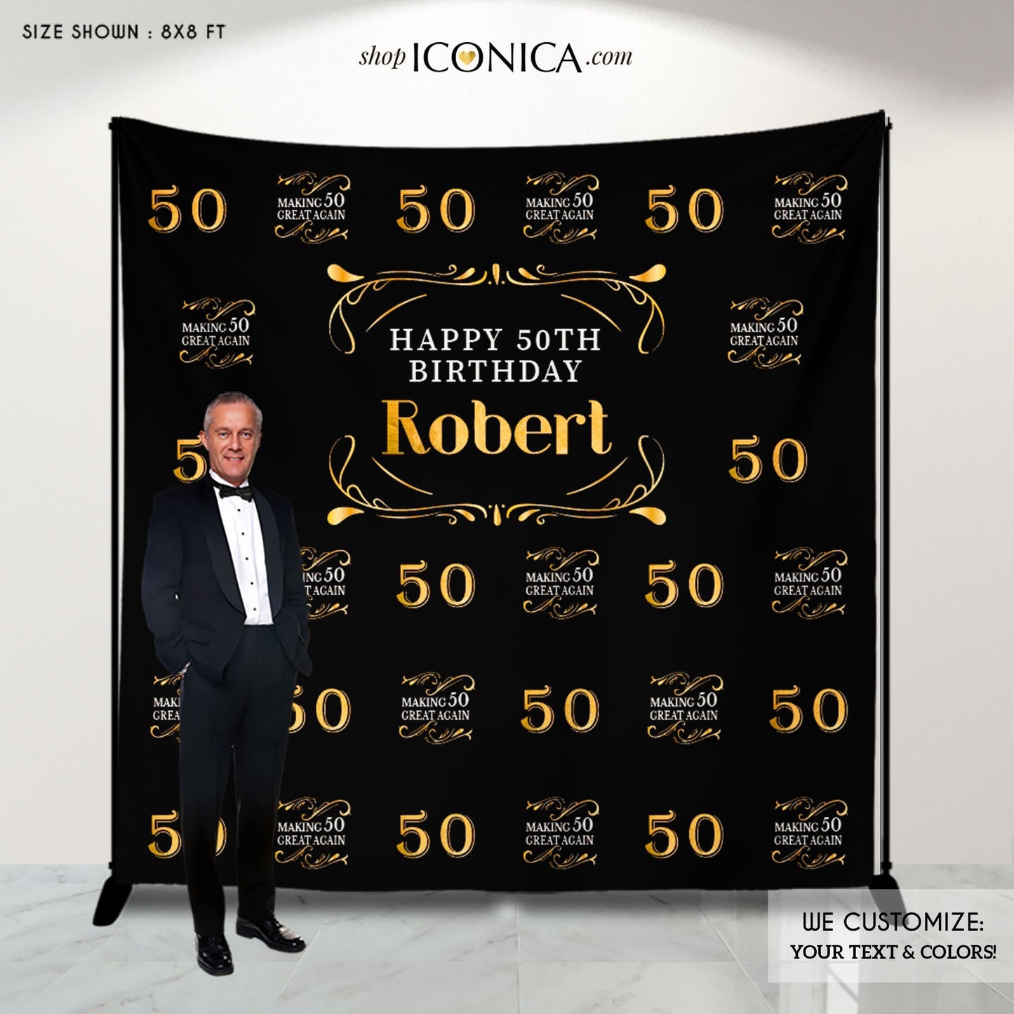 50th Birthday Backdrop, Making 50 Great Again Decor, Milestone Birthday Backdrop , Aged to Perfection Custom Step And Repeat Backdrops, Personalized birthday BBD0126
