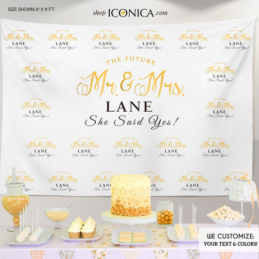 Wedding Party Backdrop - Gold And Black - Step And Repeat Wedding Banner- Photo Booth Banner Wedding Decor Printed Or Printable File