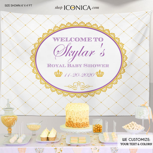 Princess Baby Shower Backdrop, Royal Party Backdrop, Any Type Of Event, Any Color, Printed Or Printable File BBS0063