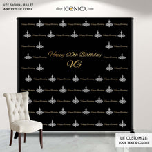 Load image into Gallery viewer, Birthday Photo Booth Backdrop Personalized, Milestone Birthday Backdrop , 60th Birthday Backdrop,Step And Repeat Backdrop,Any age Printed BBD0010
