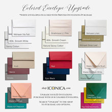 Load image into Gallery viewer, Upgrade your Invite purchase to Colored A7 Envelopes - Set of 10 - Add-On for any ID Invitations or Thank You Card
