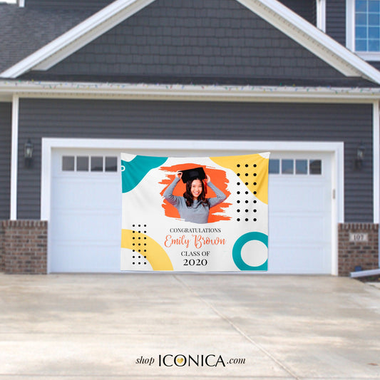 Graduation Party Photo Backdrop, Graduation, Modern and Bold, Congrats Grad Banner, Graduation Decorations, Printed BGR0026
