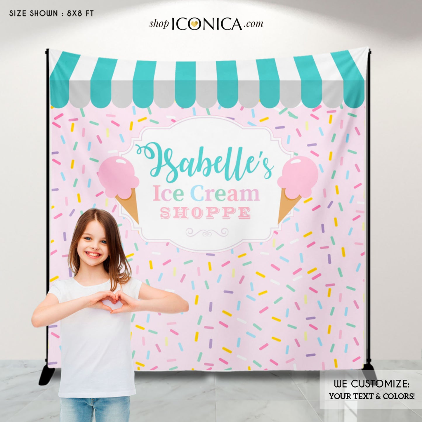 Ice Cream 1st Birthday Party Backdrop, Ice cream First Birthday, Ice Cream Party Decor,Sprinkles Party, Printed