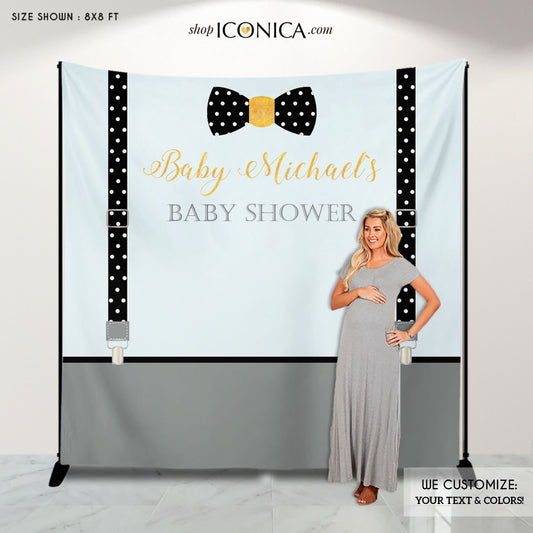 Little Man Backdrop,Mustache Party Backdrop Boys Baby Shower Backdrop Bowtie Banner Any Color, Any Event Printed Or Printable File