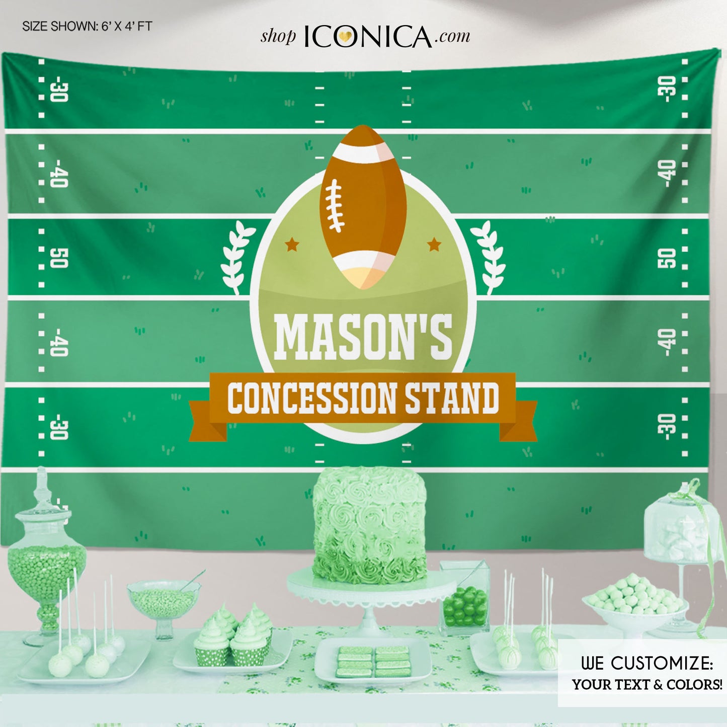 Football Party Photo Booth Backdrop, Sports Backdrop, Super bowl party, Football Birthday banner, Sports Party, Printed or Digital File