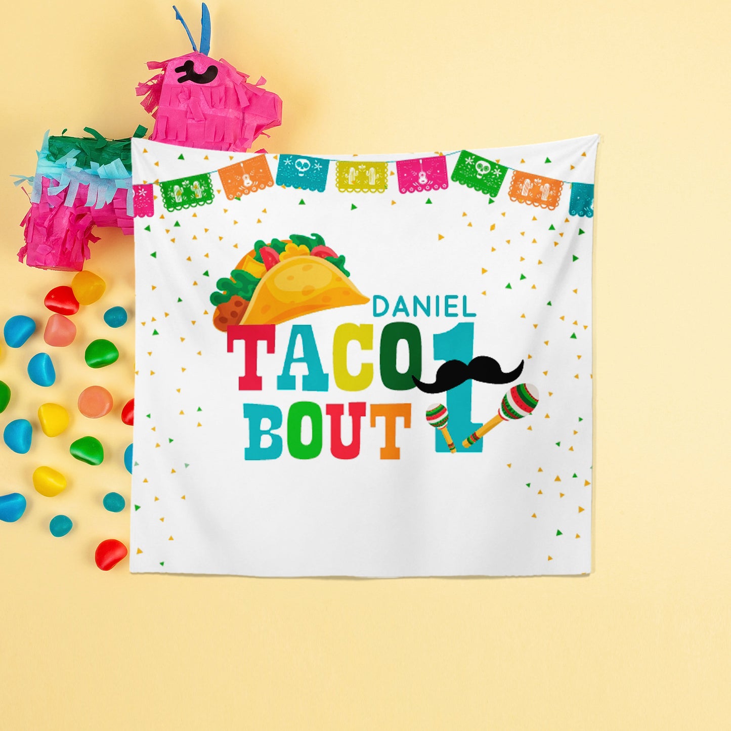 Fiesta themed 1st Birthday Backdrop,Cinco de Mayo Decorations,Taco about 1 Backdrop,UNO Fiesta Decorations, Printed or Printable File