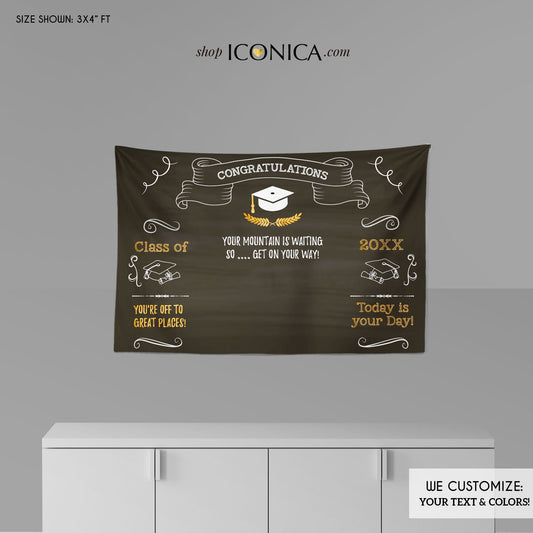 Graduation Photo Banner Personalized, Graduation, School Colors, Grad Fabric Backdrop Eco-Friendly Non-Glare, Any Event BGR0016