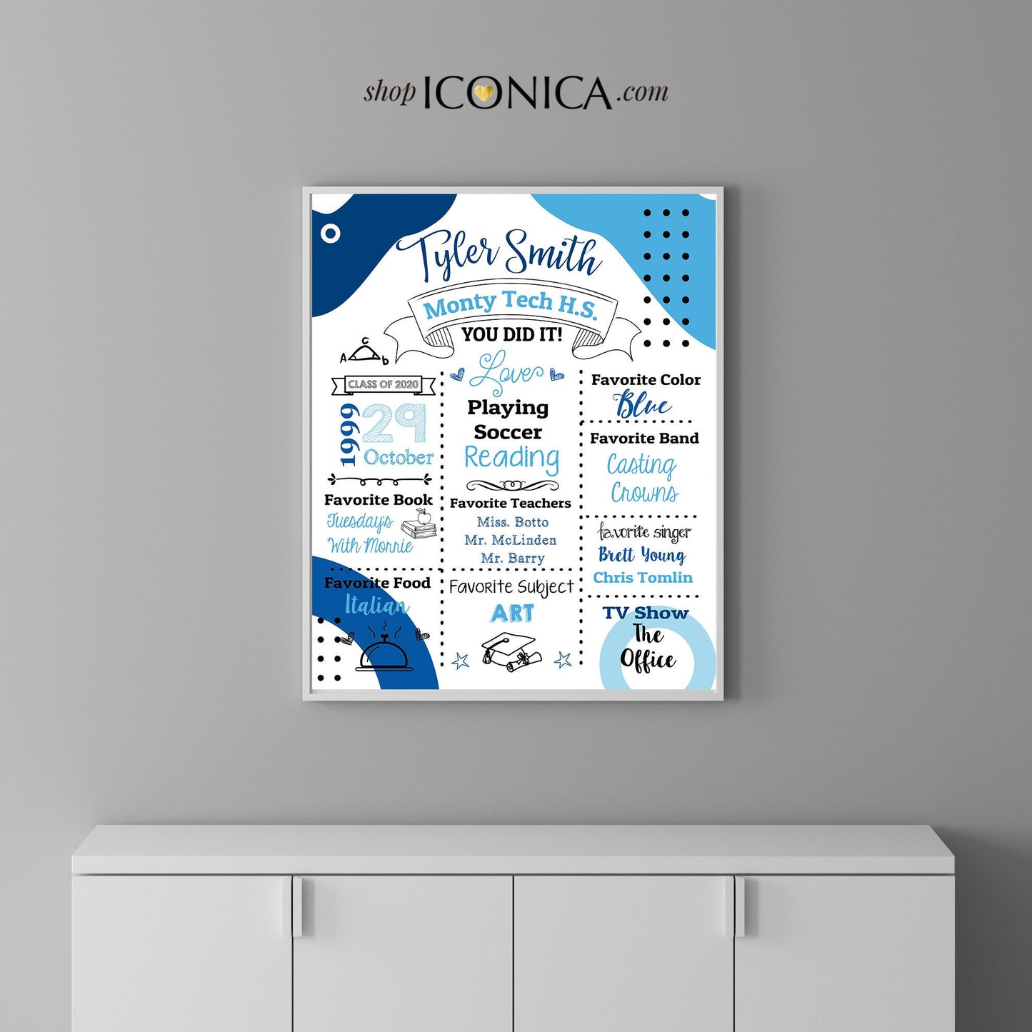 Virtual Graduation, Graduation Milestone Sign, Graduation Poster, Grad Party, Graduation Photo Prop, Printed Or Printable File BGR0026