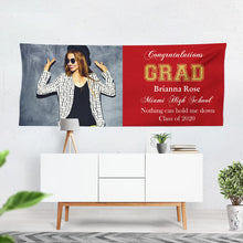Load image into Gallery viewer, Graduation Party Backdrop Personalized Vinyl Banner,Virtual Graduation any school colors or text Unforgettable Class of 2023 Printed BGR0030
