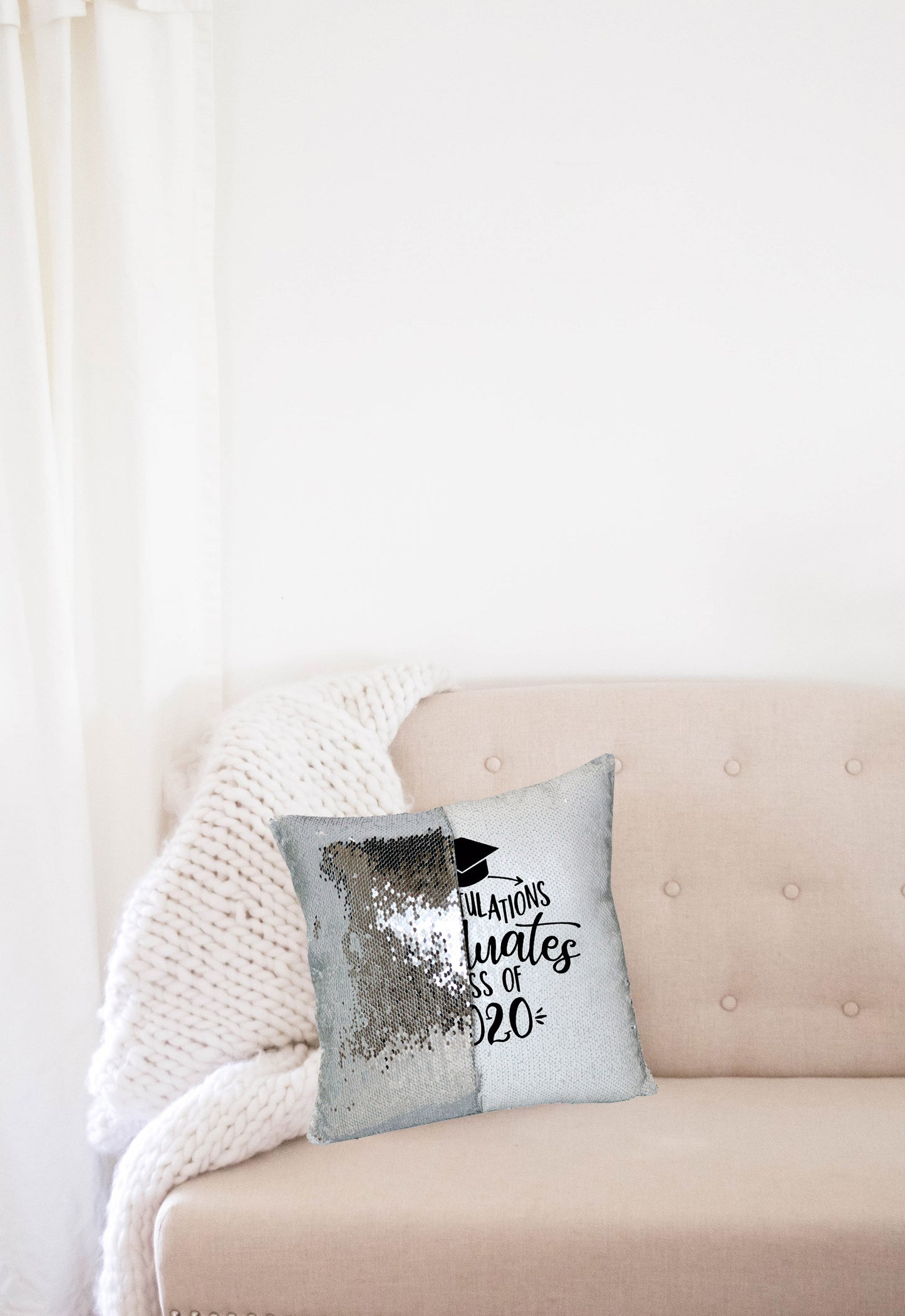Sequin Pillow Case Personalized Reveal Gift Reversible Flippy sequin Pillow Case Graduation Gift, Gift For Her, Custom Birthday Gift
