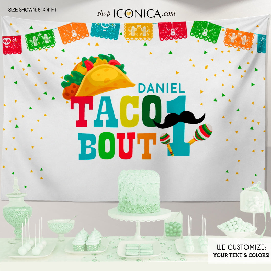 Fiesta themed 1st Birthday Backdrop,Cinco de Mayo Decorations,Taco about 1 Backdrop,UNO Fiesta Decorations, Printed or Printable File