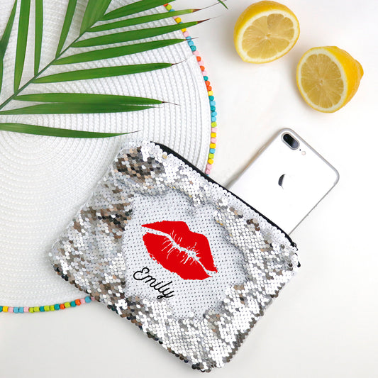 Flippy Makeup Bag Sequin Reversible Cosmetic Bag Makeup Cosmetic Bag Personalized CUSTOM NAME Best Friend Gift Bridesmaid Gift,Gift for Her