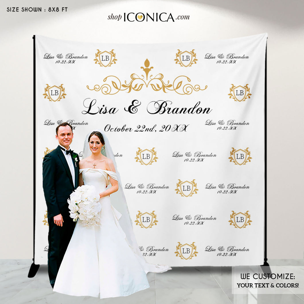 Wedding backdrop for reception Bachelorette banner Bridal shower banner Personalized Photo Booth backdrop