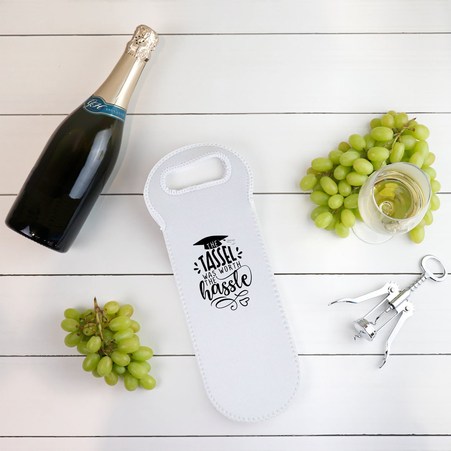 Wine Tote Carrier Bag Graduation Gift Personalized Motivational Quotes Gift for the host College Graduation Gift Masters Graduation Gift