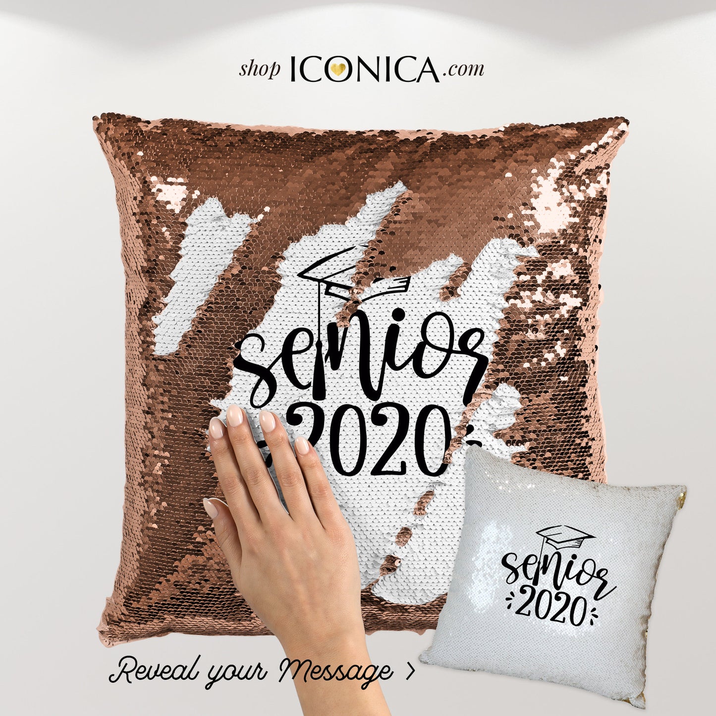 Graduation Gift Sequin Pillow Case Personalized Reveal Gift Reversible Flippy sequin Pillow Case Graduation Gift For Her-Him Birthday Gift