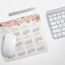 Load image into Gallery viewer, MOUSE PAD CALENDAR 2021, Floral Mouse Pad, Desk Mouse Pad, Calendar 2021, Holiday Gifts, Desk accessories,Pink Peonies Mouse Pad
