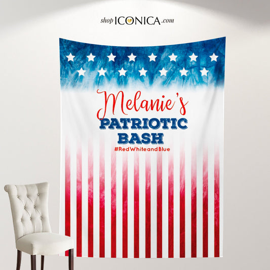 4th of July Photo Backdrop Tie Dye 4th of july Party Decor Red 4th of july step and repeat banner Decorations Independence Day Decor