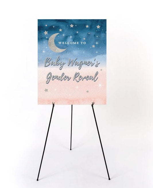 Twinkle Twinkle Welcome Sign , Gender Reveal Baby Shower Welcome Sign, Pink or Blue Welcome Sign, Baby Shower Decor, Printed