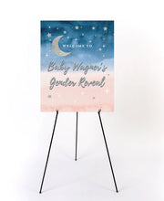Load image into Gallery viewer, Twinkle Twinkle Welcome Sign , Gender Reveal Baby Shower Welcome Sign, Pink or Blue Welcome Sign, Baby Shower Decor, Printed
