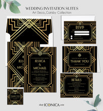 Load image into Gallery viewer, Roaring 20s Invitation Party like its 1920 theme graduation party invitation, Great Gatsby Senior Prom 2023 Card, any text and type of event
