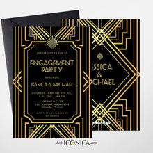 Load image into Gallery viewer, Roaring 20&#39;s Invitations Art Deco invitations, Great Gatsby Party Invitation Elegant Wedding party invitations {Gatsby Collection}
