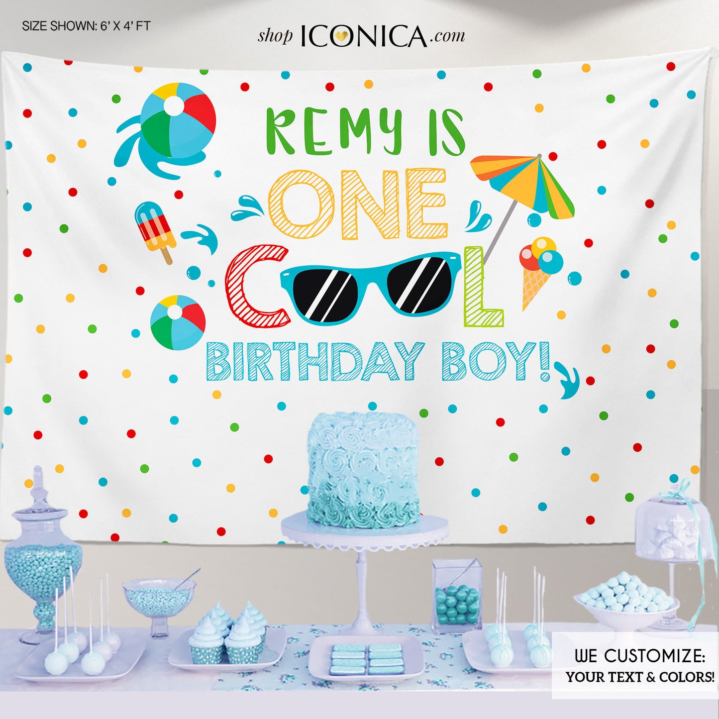 Pool party backdrop, Pool party decorations, TWO Cool party,Two cool backdrop,any age Personalized Summer birthday decorations,Swimming Bash