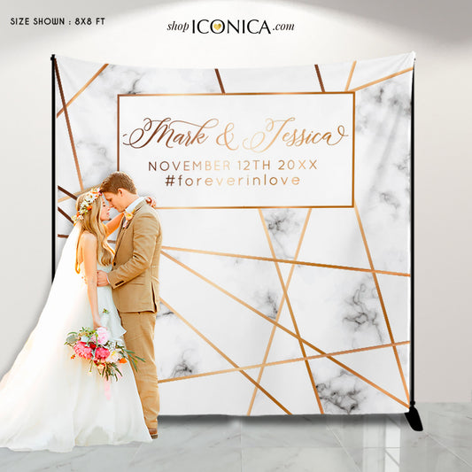 Marble Wedding Backdrop for reception Modern Backdrop Personalized Bridal Shower Backdrop Marble Photo Booth {Aimee Collection}