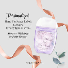 Load image into Gallery viewer, 30 Personalized Labels Printed, Hand Sanitizer Labels, Antibacterial Labels Lilac Flowers Watercolor Design Favors Stickers
