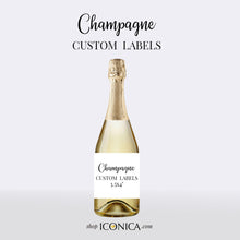 Load image into Gallery viewer, 10 Mini Champagne Labels Personalized Bridesmaids Proposal Any text Bridal Shower Labels Champagne labels Wedding Champagne Label
