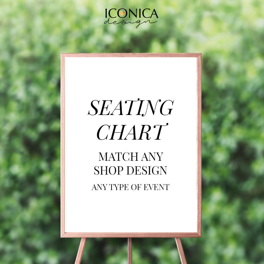 Seating Chart Board, Custom Guest List Chart, Personalized Seating Chart, Template Or Printed Product available, Any Color - A la carte