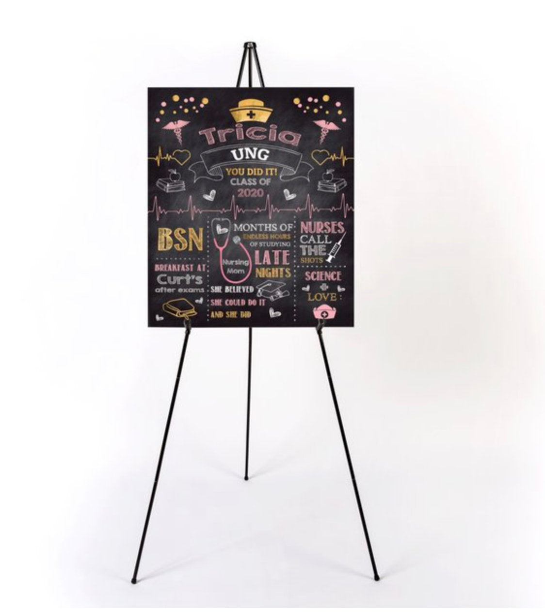 Nursing School Graduation gift ideas, Graduate nurse Party Poster,Nurse Graduation Chalkboard Sign,Grad Party,Graduation Photo Prop,any text