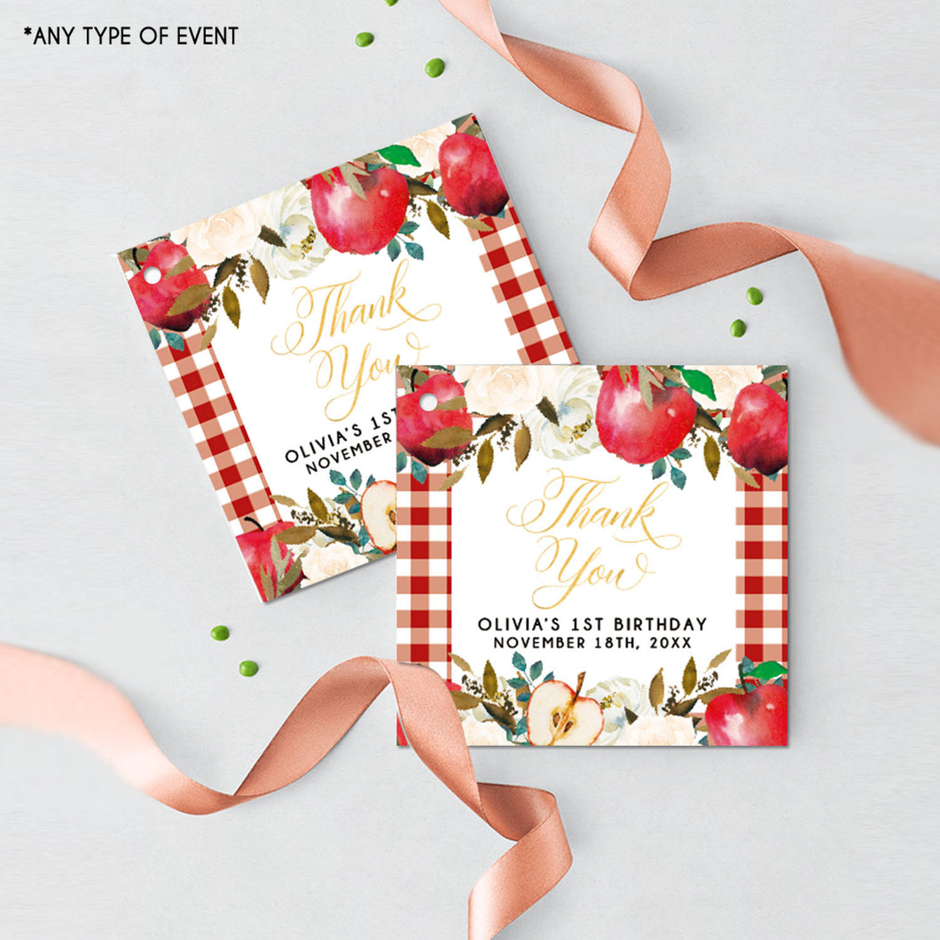 Apple Party Favor Tags Apple of my eye Thank You Tags Fall Gift tags Apple Party Favor Labels