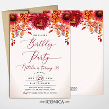Load image into Gallery viewer, Fall in Love Bridal Shower Invitation,Fall Engagement party invitation,Fall Leaves, Fall dinner party Invite {Bruna Collection}
