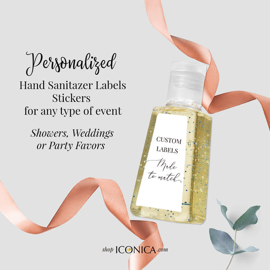20 Personalized Labels Printed Hand Sanitizer Labels,Antibacterial Labels,Custom Labels for Hand Sanitizer mini bottles