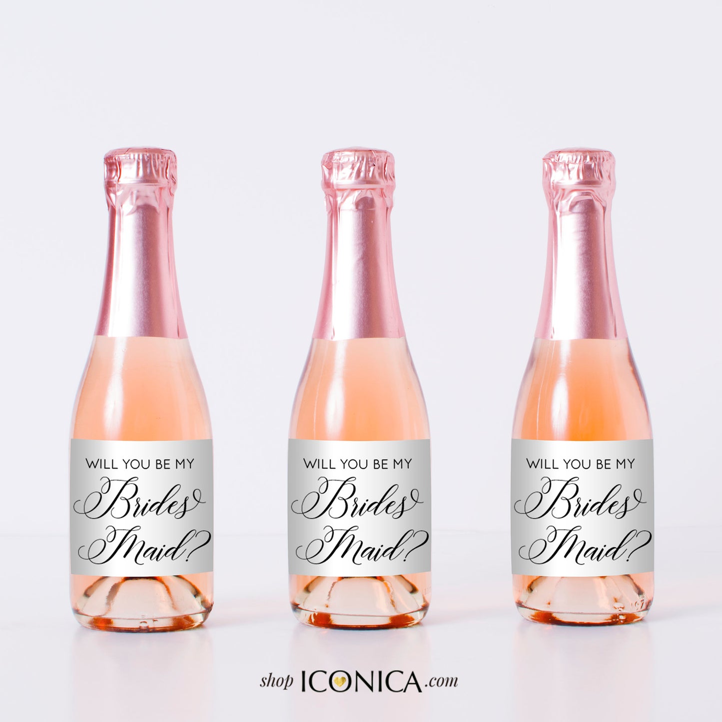10 Mini Champagne Labels Personalized Bridesmaids Proposal Any text Bridal Shower Labels Champagne labels Wedding Champagne Label