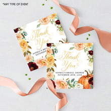 Load image into Gallery viewer, Fall in love Bridal shower Favor Tags, Fall in love Gifts Tags, Fall in love Thank You Tags, Fall leaves, Printed Gift Tags Amber collection
