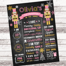 Load image into Gallery viewer, Nutcracker First Birthday Chalkboard Sign Holiday Birthday Poster Nutcracker Party Decor Any age or colors - 1st Birthday Chalkboard Poster

