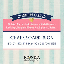 Load image into Gallery viewer, First Birthday Chalkboard Sign - Any Age or event - Custom Design - Printable Or Printed - Any Color- Any Theme - Welcome Sign - Any Event
