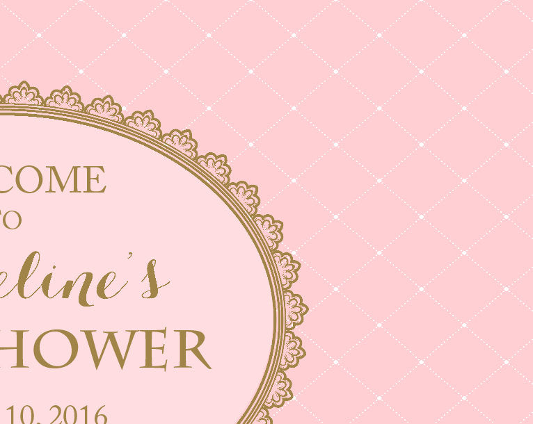 Princess Baby Shower, Royal Baby Shower It's a Girl Backdrop || Any Color | Party Banner Printed Or Printable File Bbd0037
