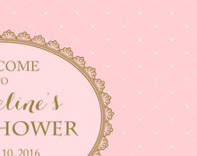 Load image into Gallery viewer, Princess Baby Shower, Royal Baby Shower It&#39;s a Girl Backdrop || Any Color | Party Banner Printed Or Printable File Bbd0037
