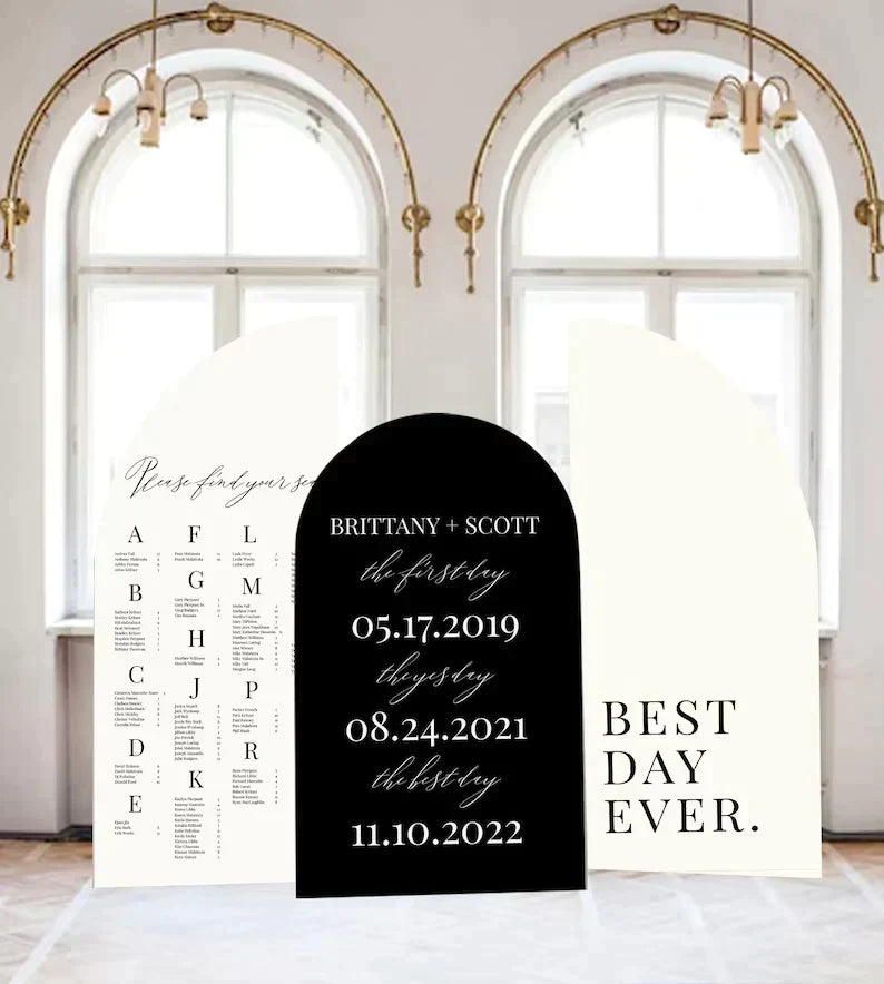 Arch Sign Large Bridal Shower or Wedding Tuscan Lemon Arched Panel with easel Entrance Sign Foam Board Custom text color Light Weight Indoor